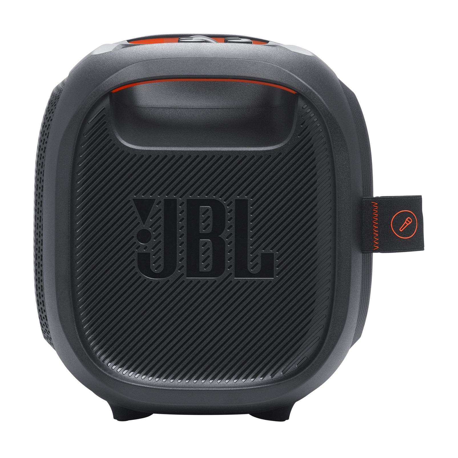 JBL PartyBox On-the-Go Essential - Black - Portable party speaker with built-in lights and wireless mic - Left