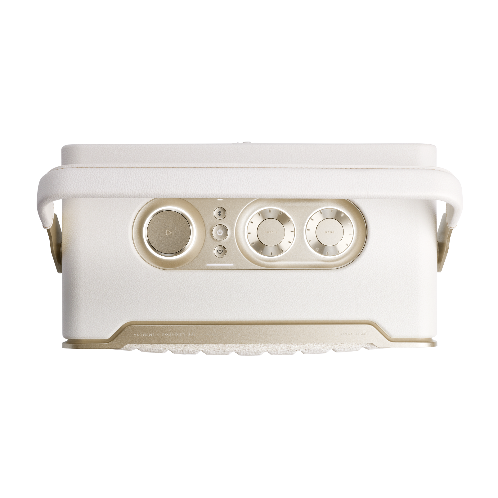 JBL Authentics 300 - White - Portable smart home speaker with Wi-Fi, Bluetooth and voice assistants with retro design. - Top