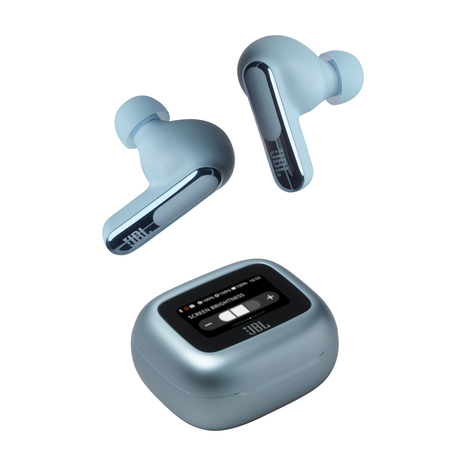 JBL Live Beam 3 - Blue - True wireless noise-cancelling closed-stick earbuds - Detailshot 7 JBL Live Beam 3 - Blue - True wireless noise-cancelling closed-stick earbuds - Detailshot 7