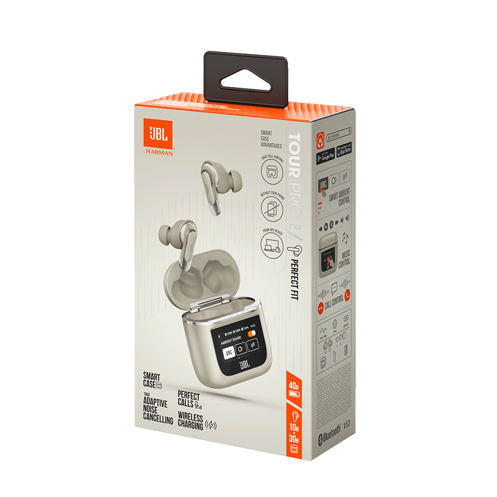 JBL Tour Pro 2 - Champagne - True wireless Noise Cancelling earbuds - Detailshot 10