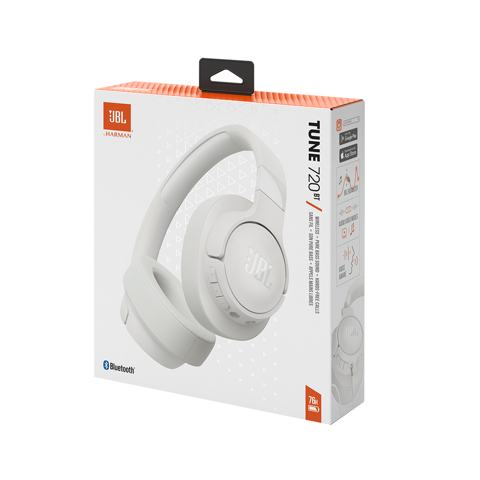 JBL Tune 720BT - White - Wireless over-ear headphones - Detailshot 10