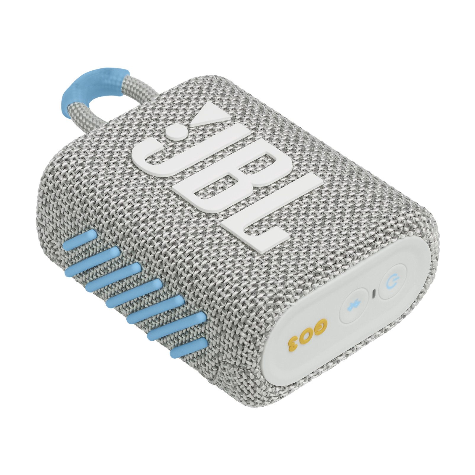 JBL Go 3 Eco - White - Ultra-portable Waterproof Speaker - Detailshot 3