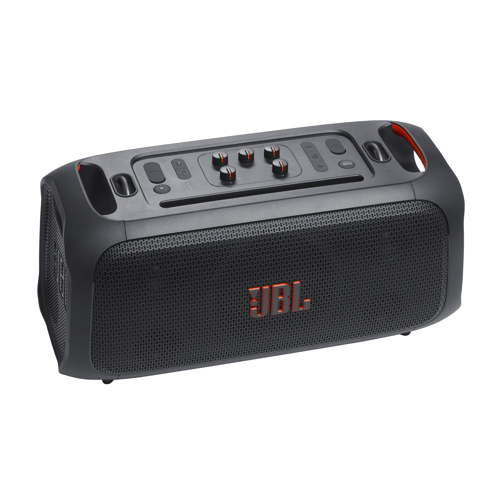 JBL PartyBox On-the-Go Essential - Black - Portable party speaker with built-in lights and wireless mic - Detailshot 12