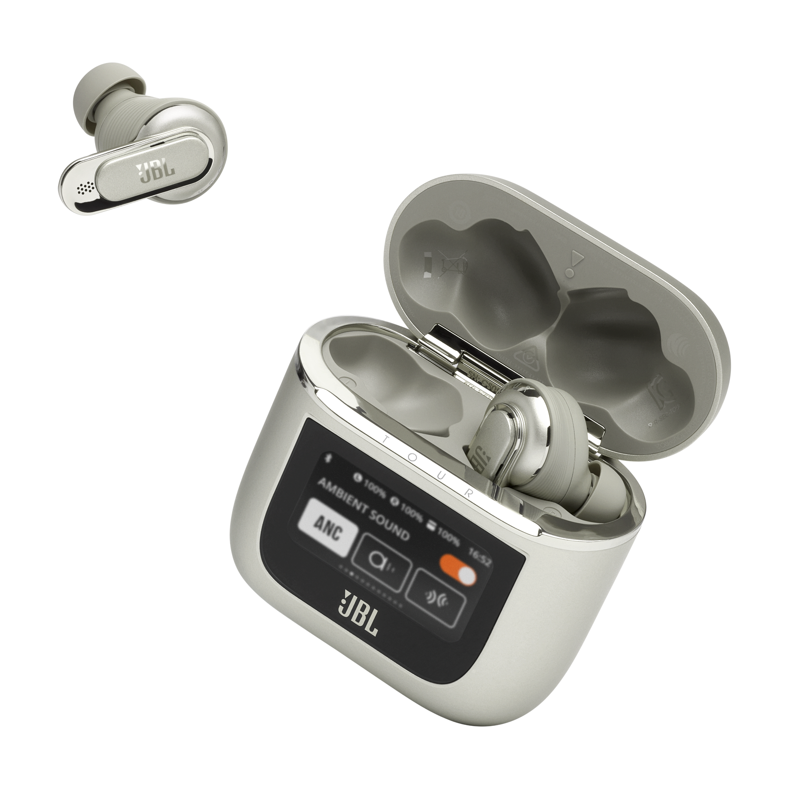 JBL Tour Pro 2 - Champagne - True wireless Noise Cancelling earbuds - Detailshot 4