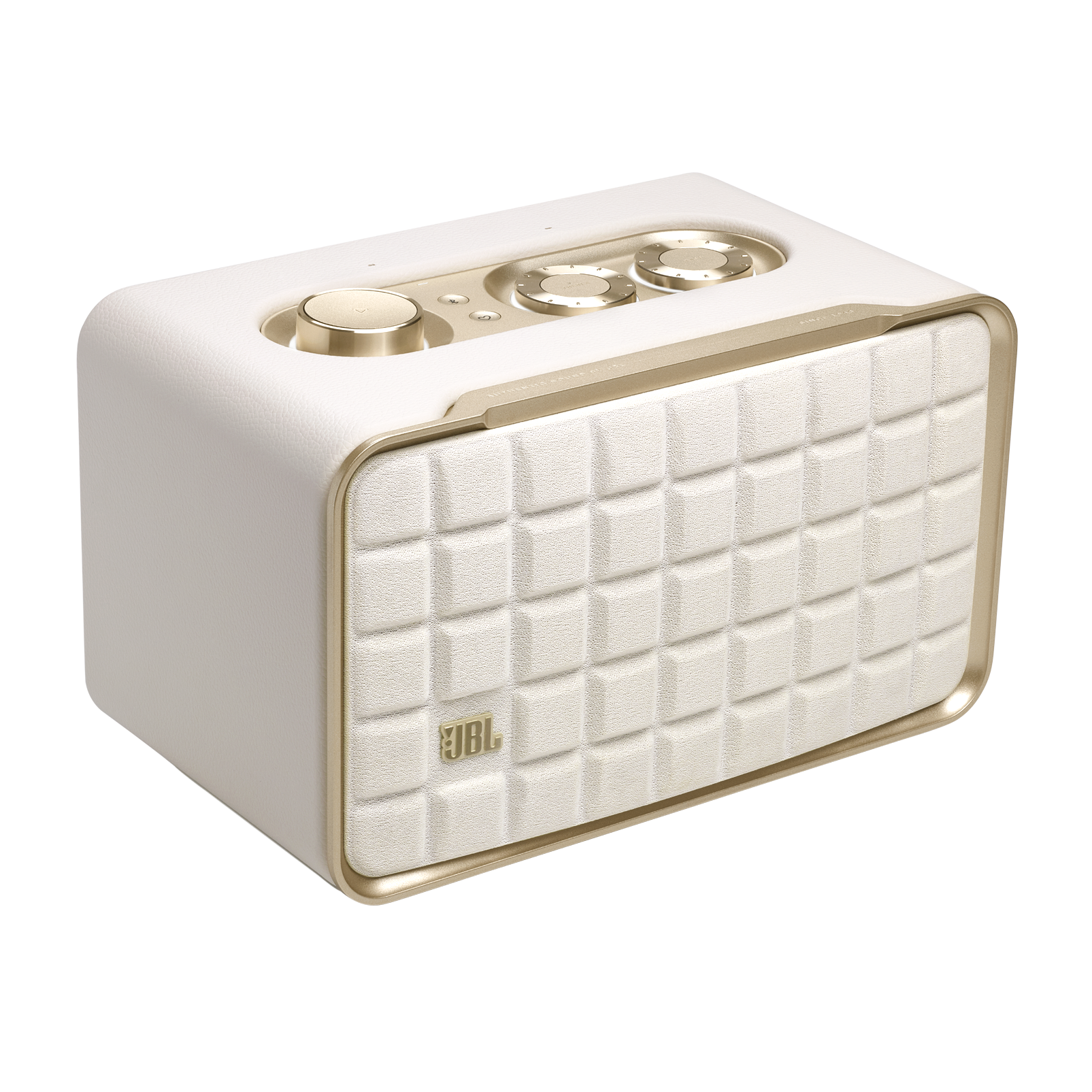 JBL Authentics 200 - White - Smart home speaker with Wi-Fi, Bluetooth and Voice Assistants with retro design - Hero