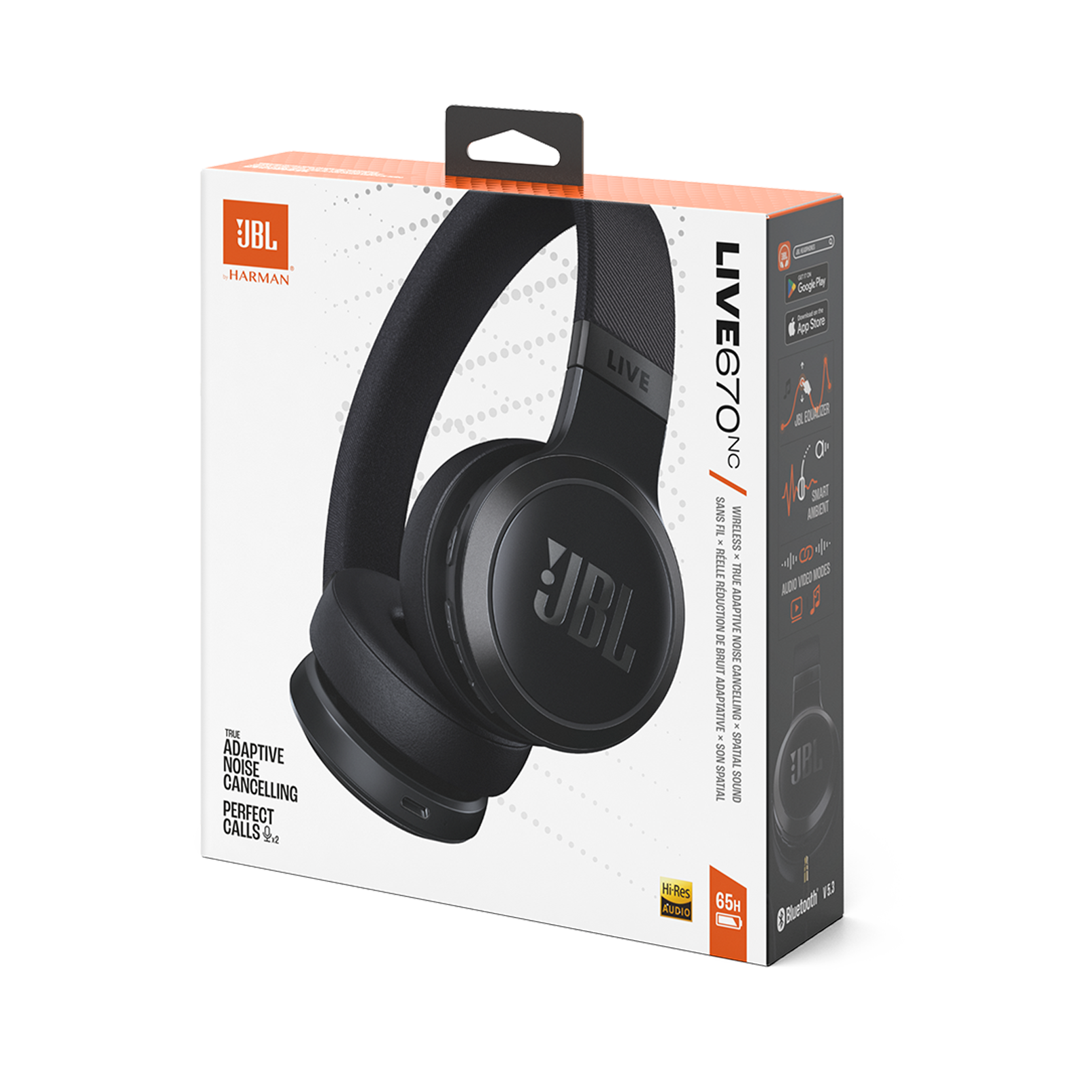 JBL Live 670NC - Black - Wireless On-Ear Headphones with True Adaptive Noise Cancelling - Detailshot 10