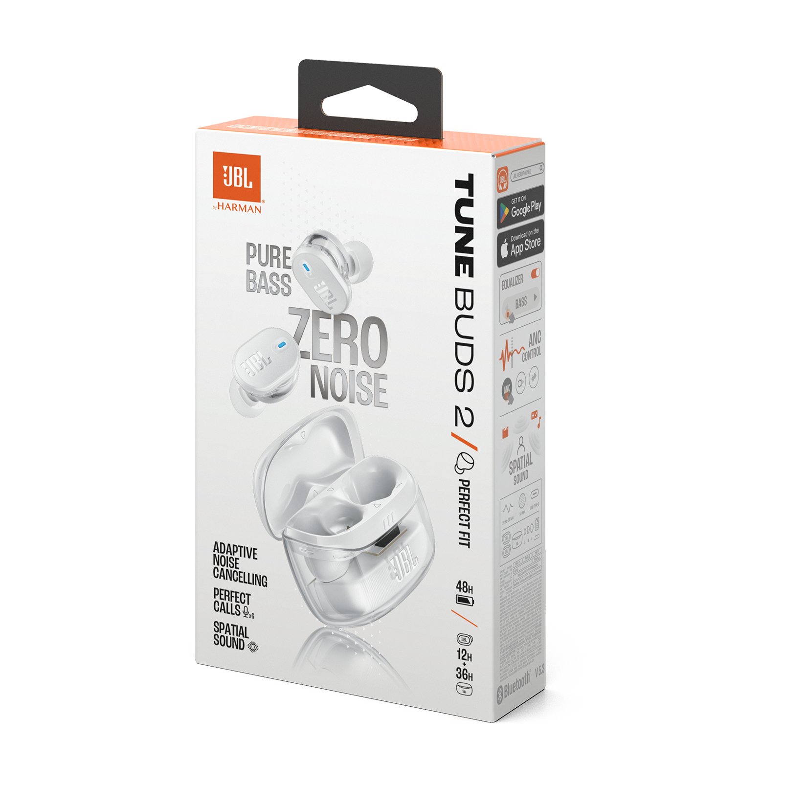 JBL Tune Buds 2 Ghost Edition - Ghost White - True Wireless Noise Cancelling Earbuds - Detailshot 15