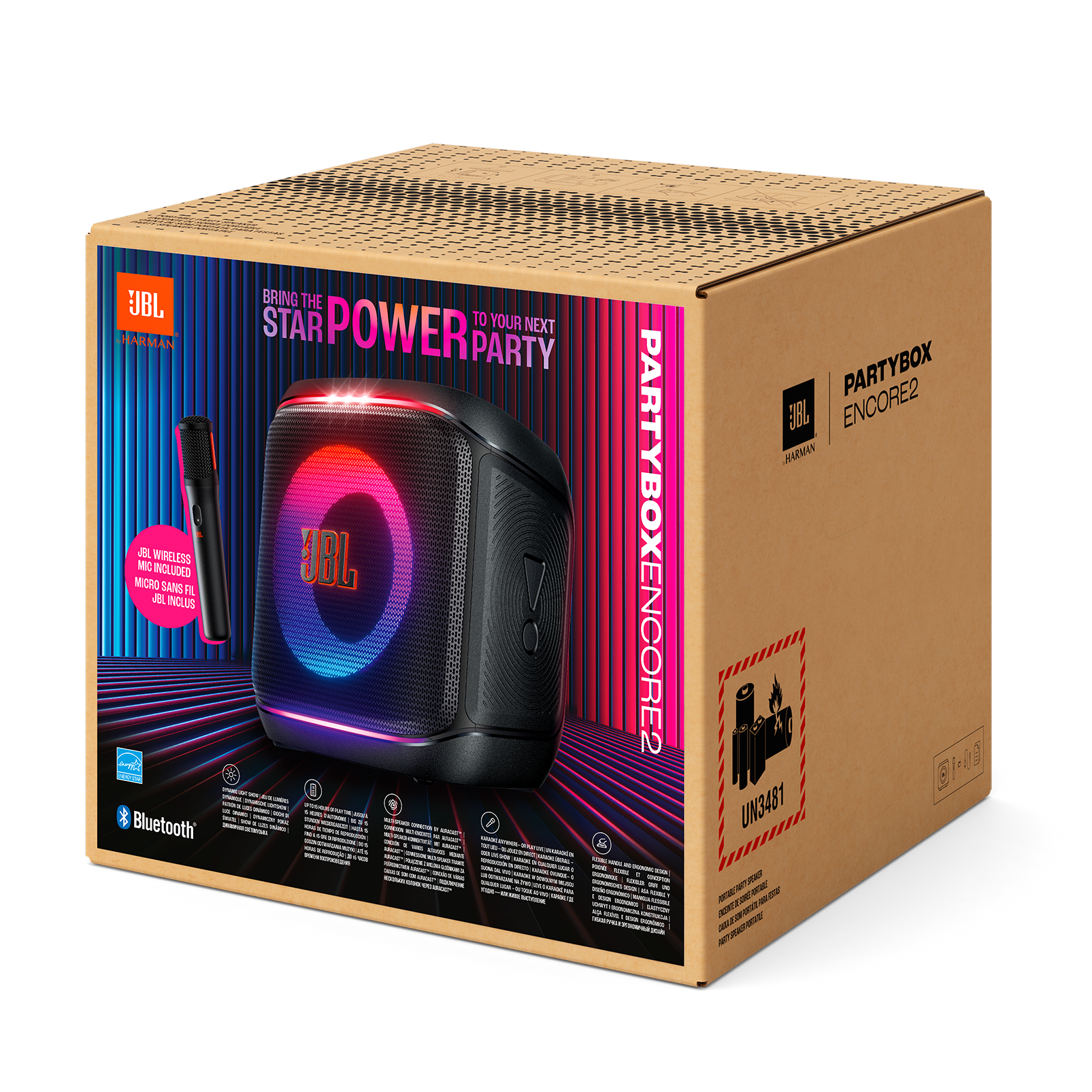 JBL PartyBox Encore 2 - Black - Portable party speaker with 1 mic - Detailshot 6