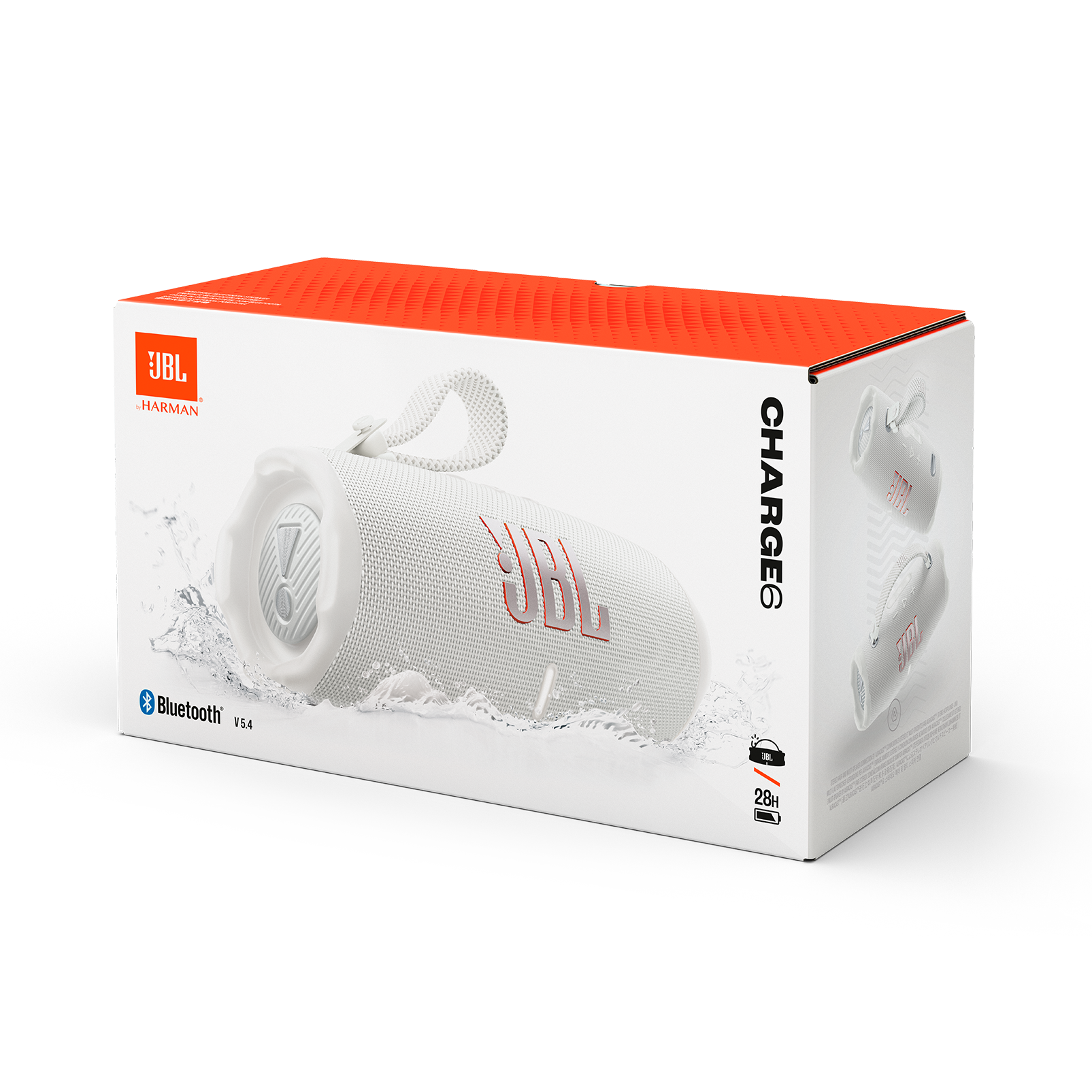 JBL Charge 6 - White - Portable waterproof and drop-proof Bluetooth speaker - Detailshot 4