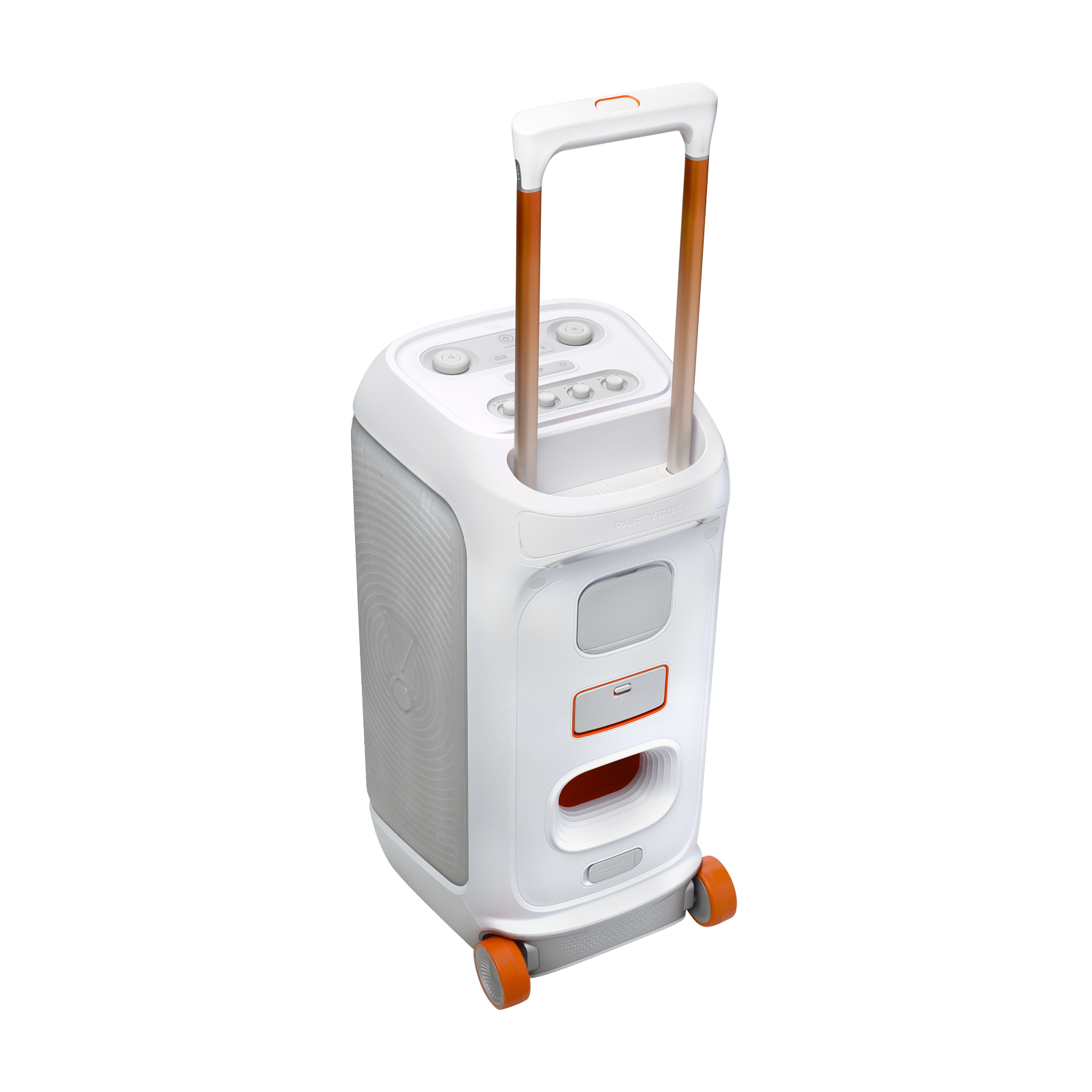 JBL PartyBox Stage 320 - White - Portable party speaker with wheels - Detailshot 4