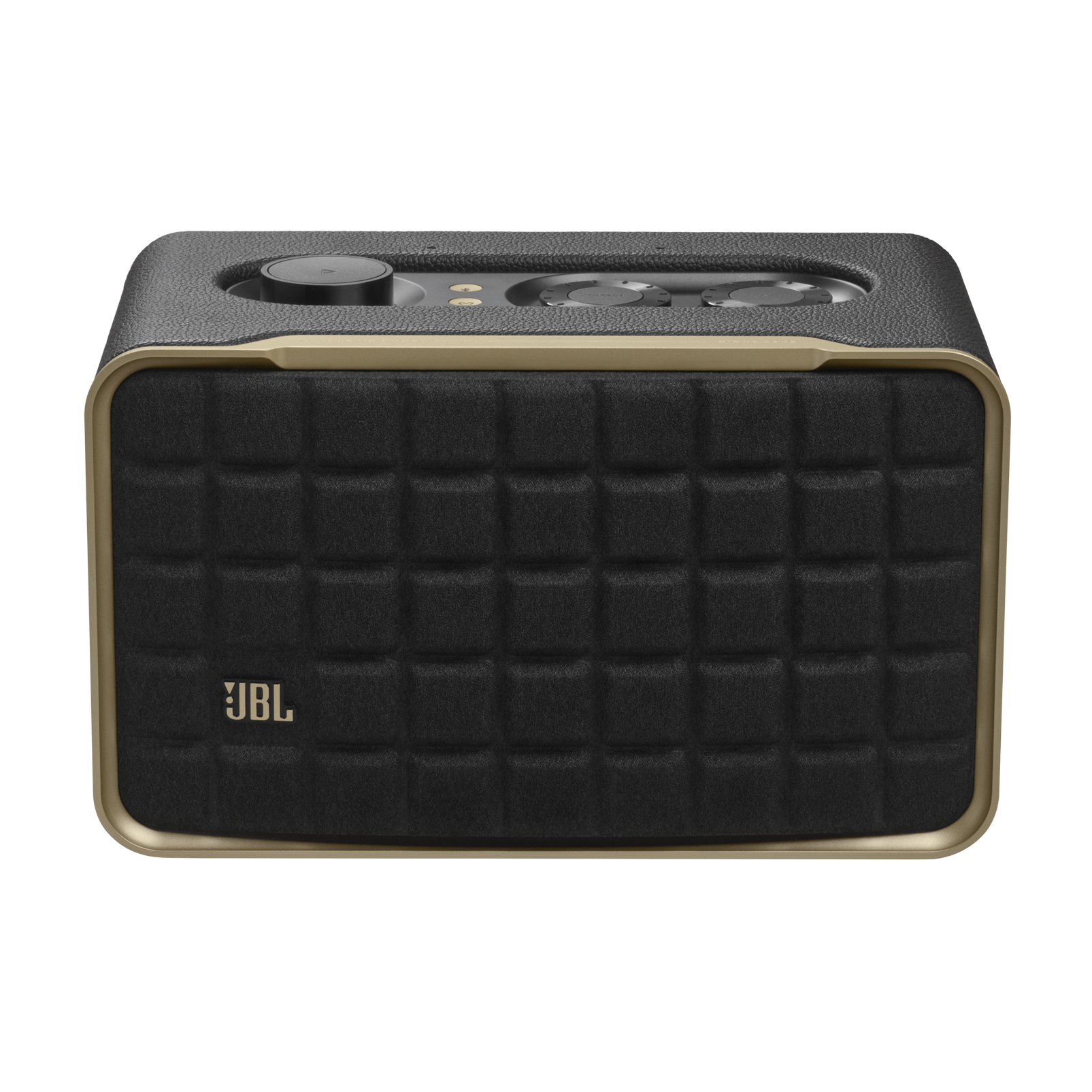 JBL Authentics 200 - Black - Smart home speaker with Wi-Fi, Bluetooth and Voice Assistants with retro design - Front