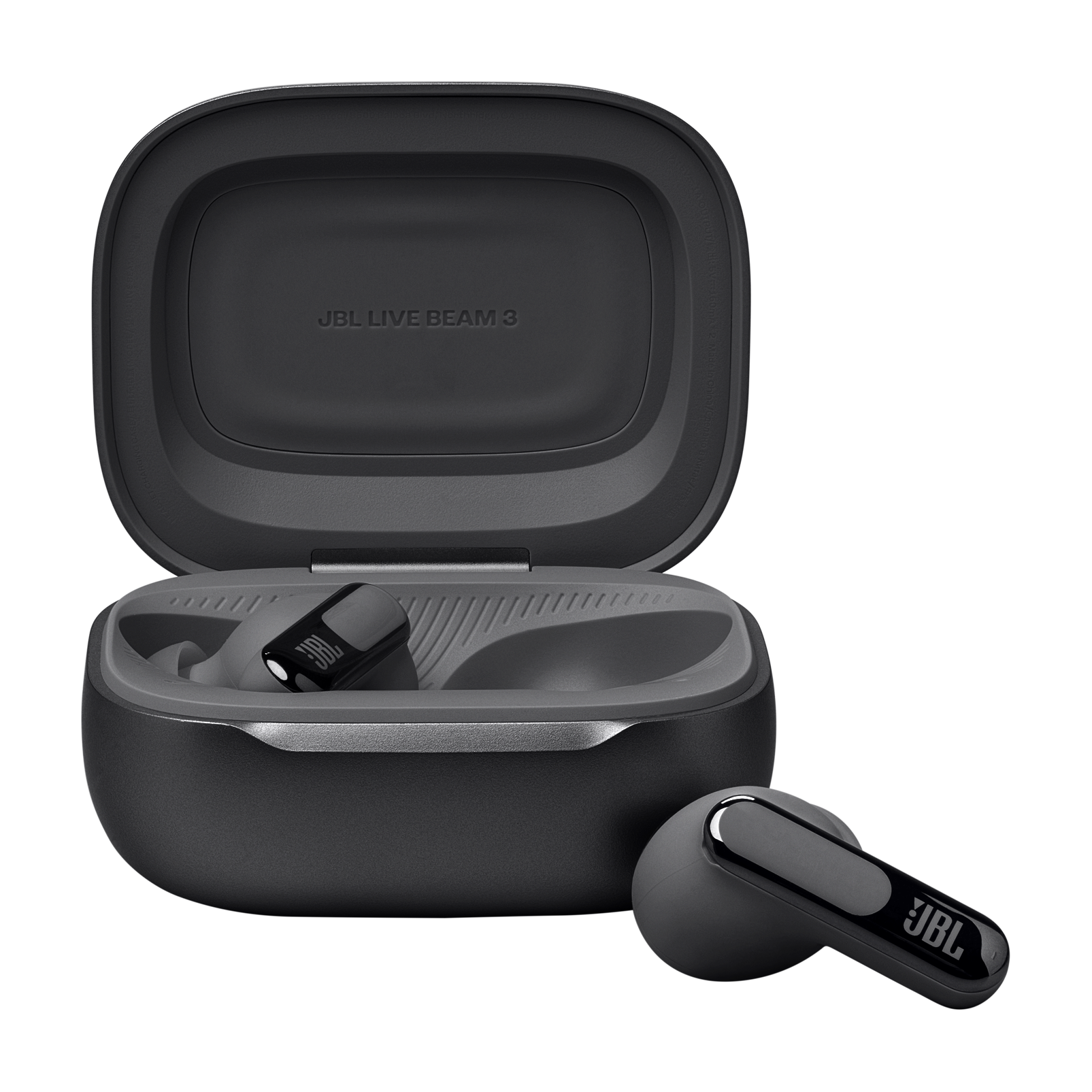 JBL Live Beam 3 - Black - True wireless noise-cancelling closed-stick earbuds - Front