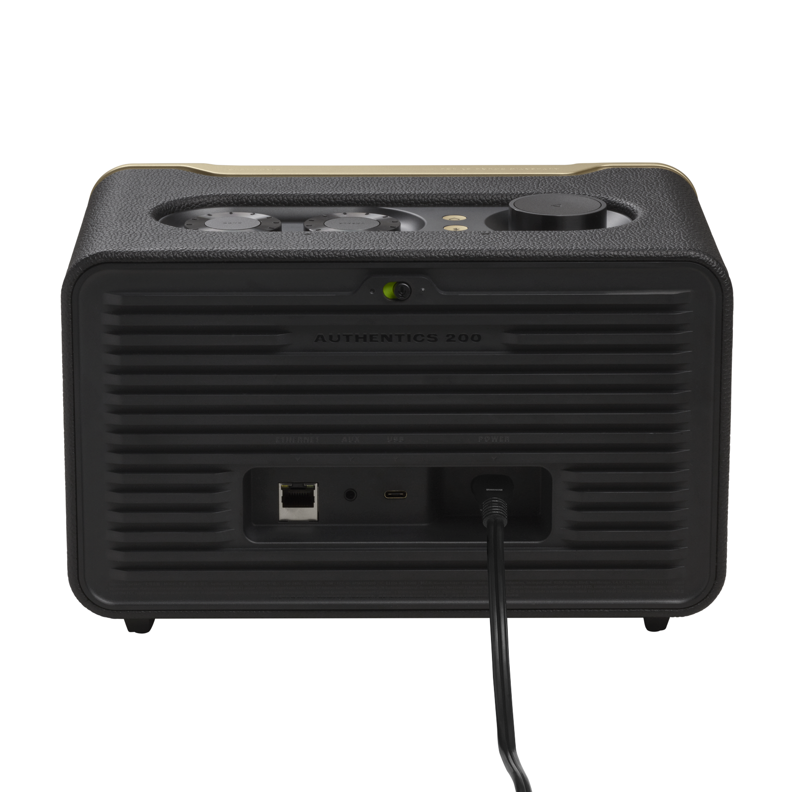 JBL Authentics 200 - Black - Smart home speaker with Wi-Fi, Bluetooth and Voice Assistants with retro design - Back