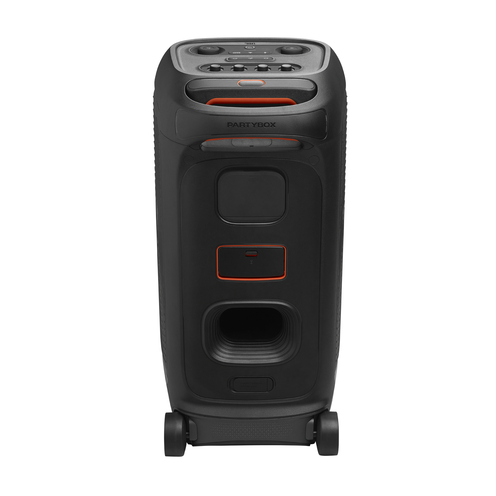 JBL PartyBox Stage 320 - Black - Portable party speaker with wheels - Back