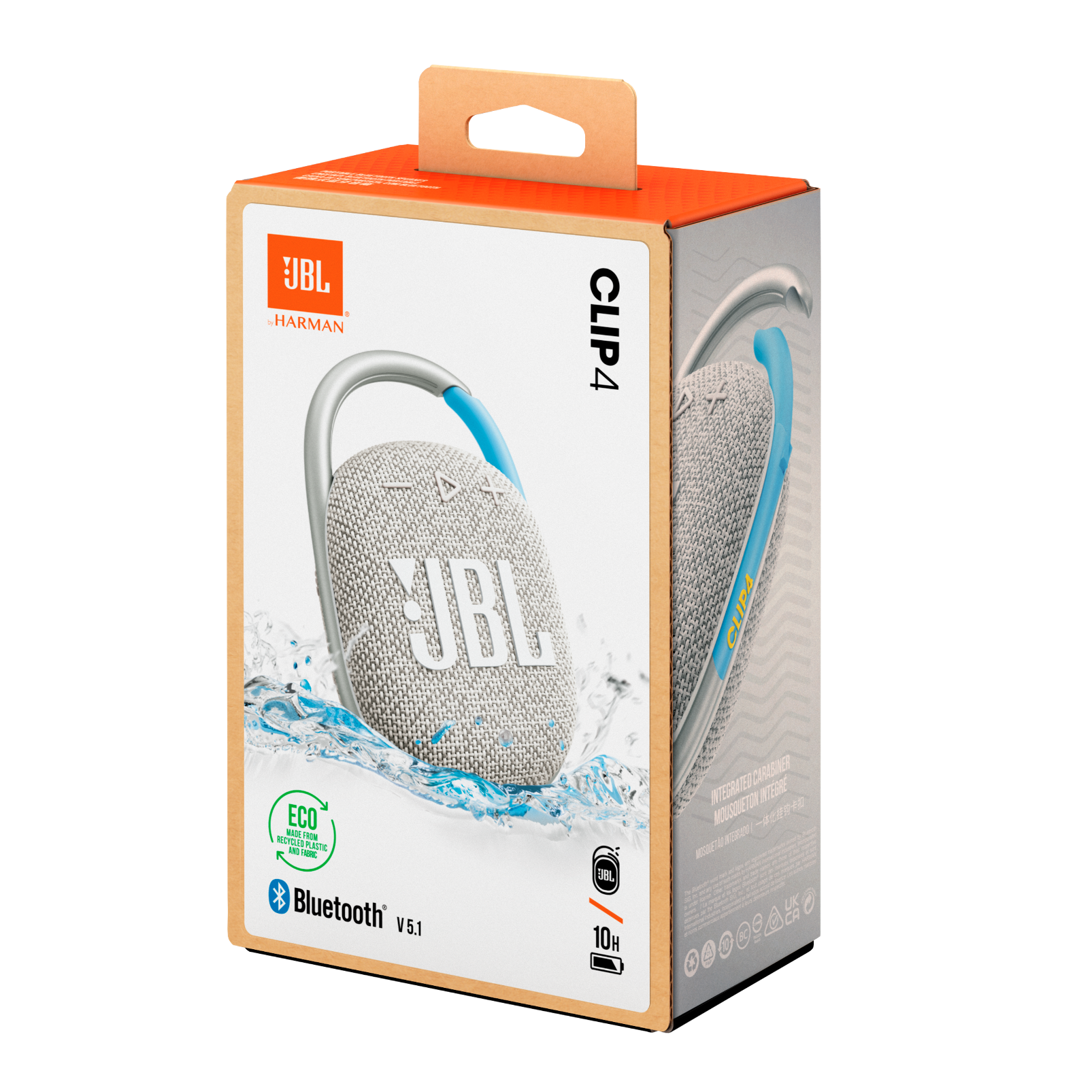 JBL Clip 4 Eco - White - Ultra-portable Waterproof Speaker - Detailshot 15