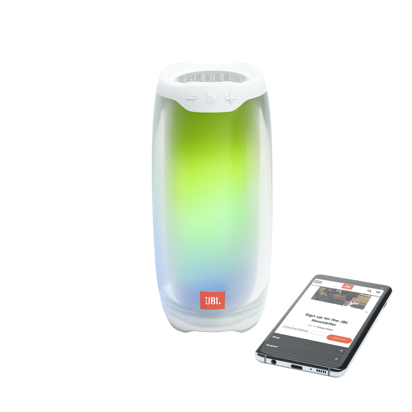 JBL Pulse 4 - White - Portable Bluetooth Speaker - Detailshot 3