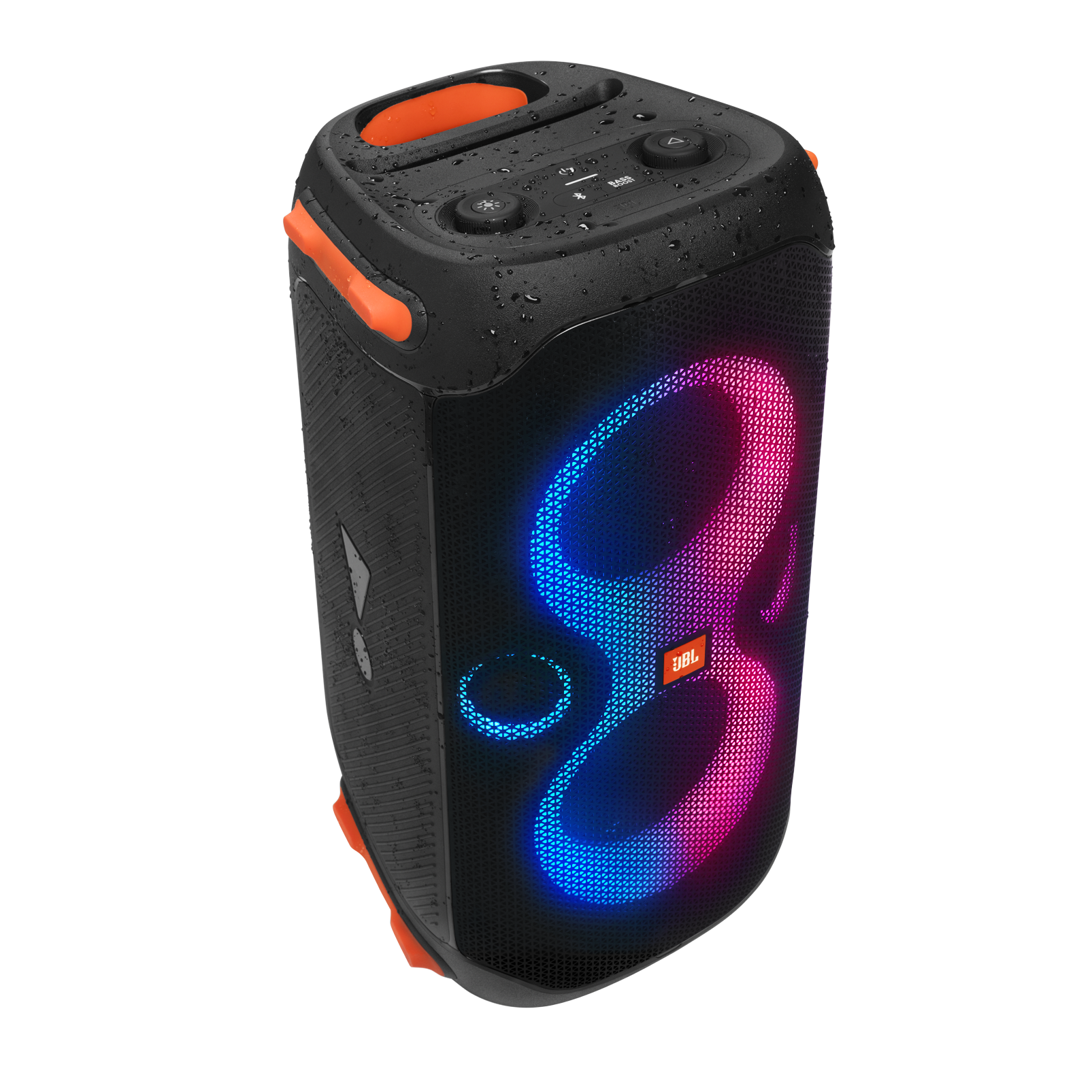 JBL Partybox 110 - Black - Portable party speaker with 160W powerful sound, built-in lights and splashproof design. - Detailshot 1