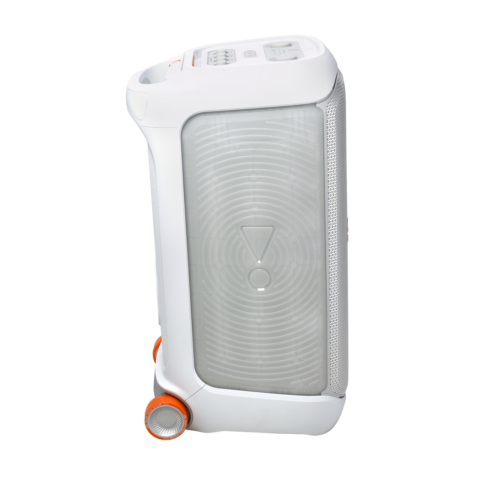 JBL PartyBox Stage 320 - White - Portable party speaker with wheels - Left