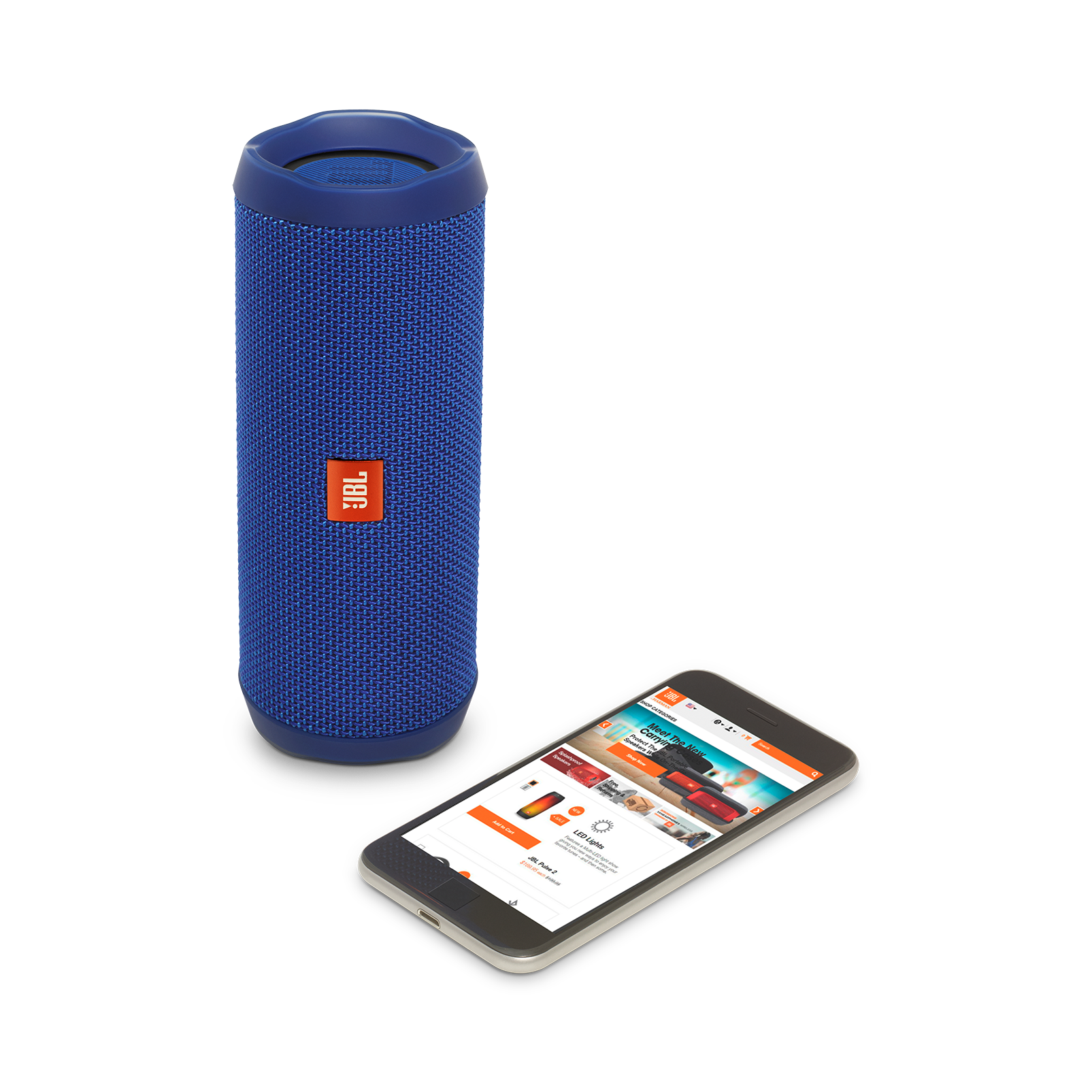 JBL Flip 4 - Blue - A full-featured waterproof portable Bluetooth speaker with surprisingly powerful sound. - Detailshot 2