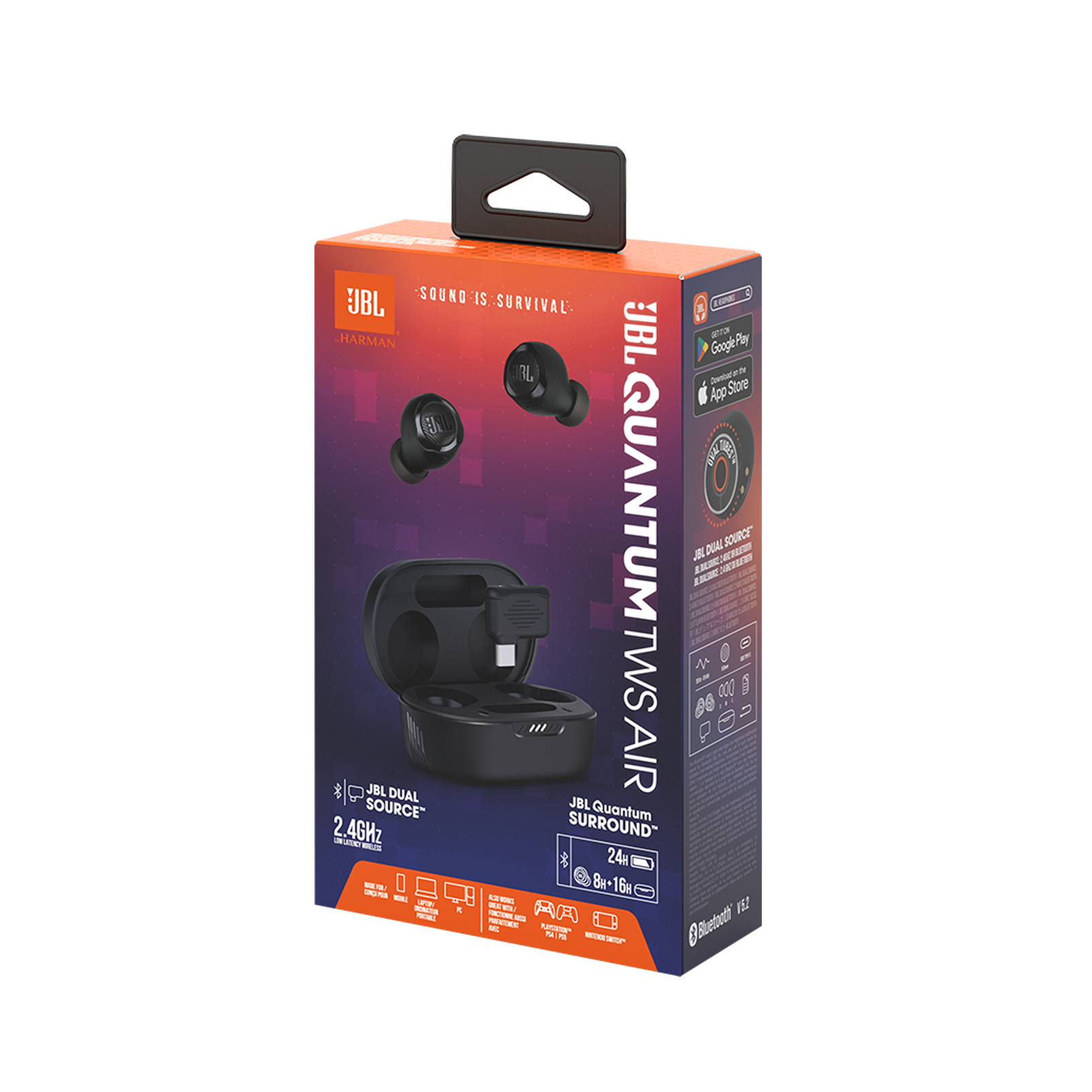 JBL Quantum TWS Air - Black - True wireless gaming earbuds - Detailshot 15