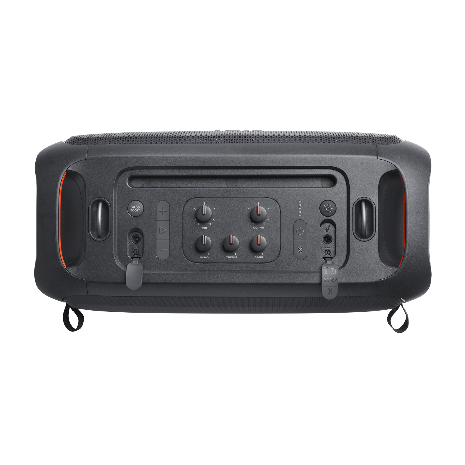 JBL PartyBox On-the-Go Essential - Black - Portable party speaker with built-in lights and wireless mic - Detailshot 9
