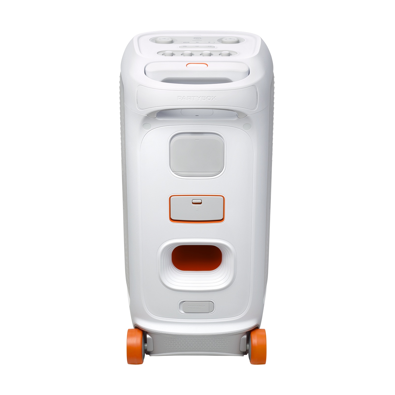 JBL PartyBox Stage 320 - White - Portable party speaker with wheels - Back