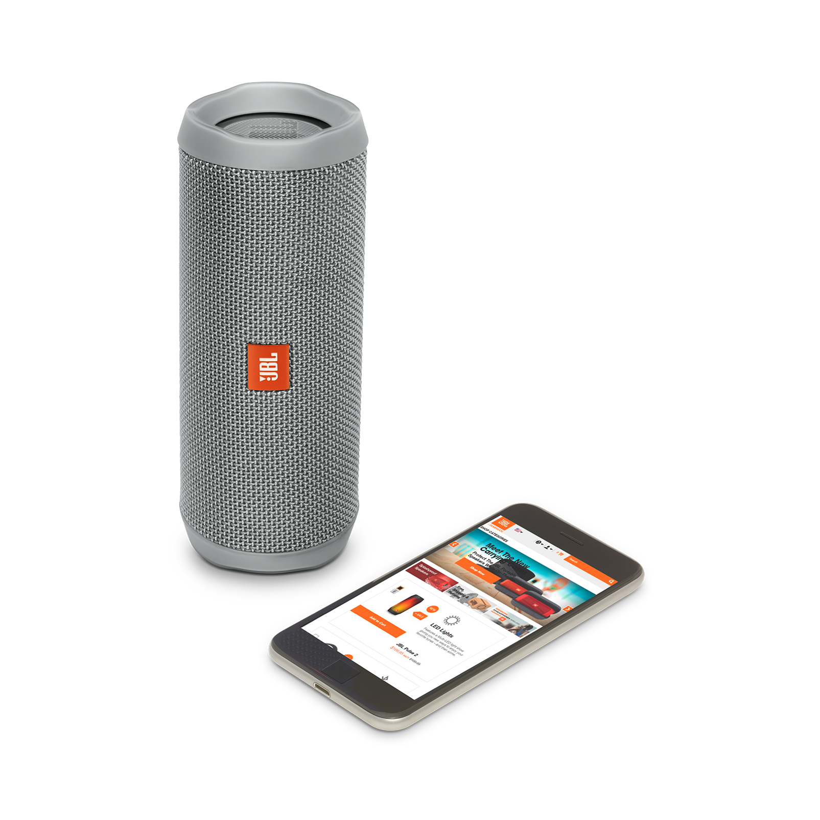 JBL Flip 4 - Grey - A full-featured waterproof portable Bluetooth speaker with surprisingly powerful sound. - Detailshot 2