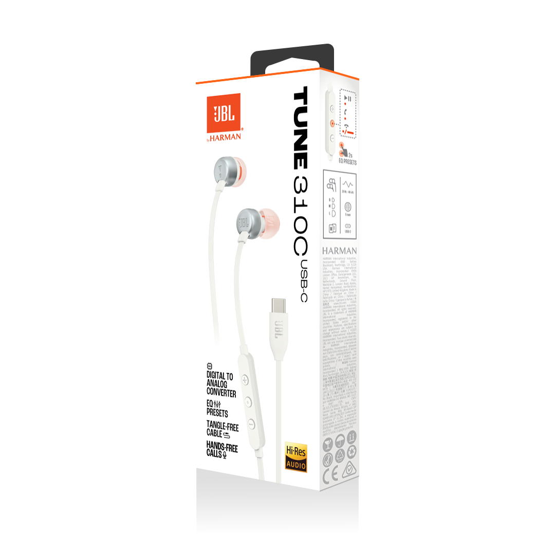 JBL Tune 310C USB - White - Wired Hi-Res In-Ear Headphones - Detailshot 15
