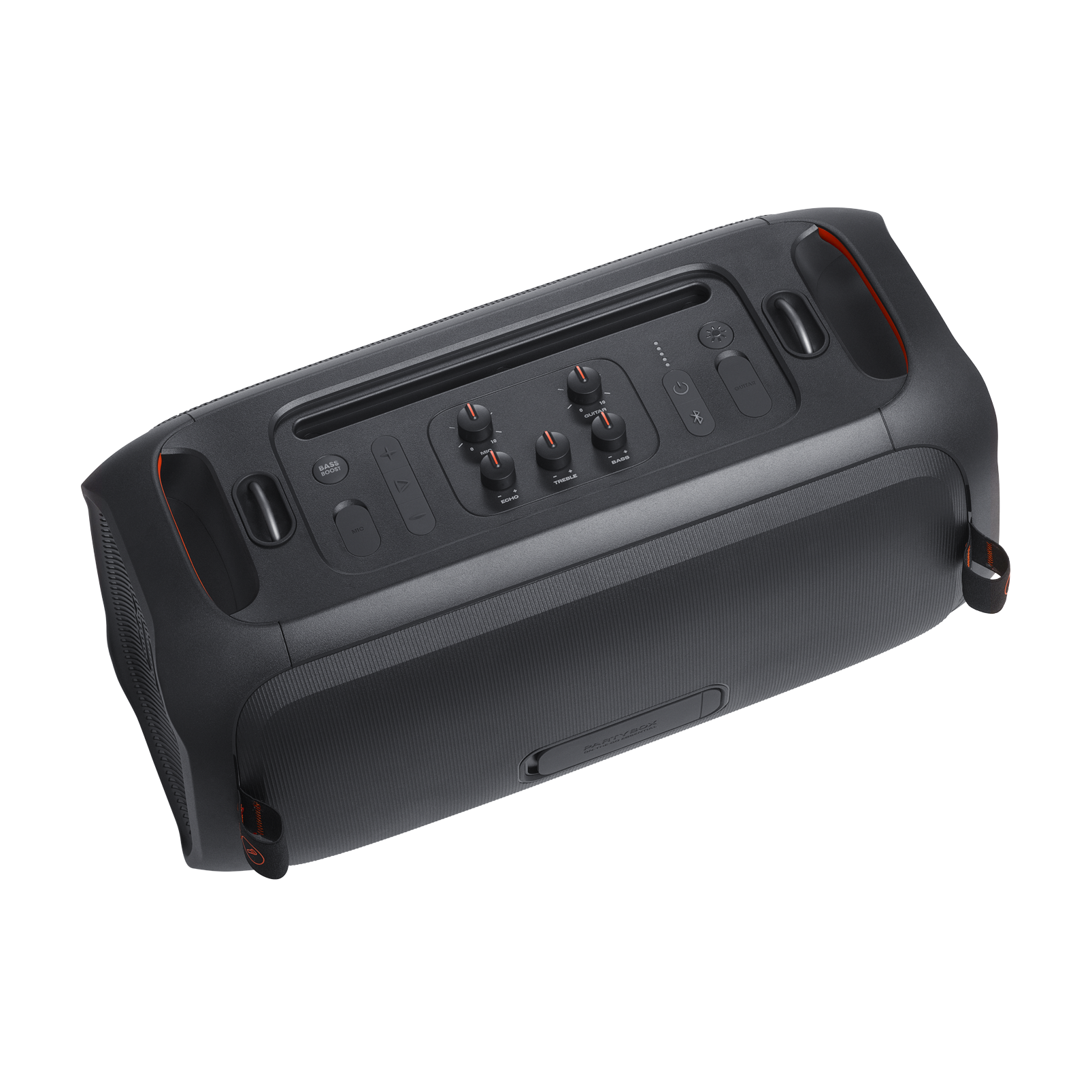 JBL PartyBox On-the-Go Essential - Black - Portable party speaker with built-in lights and wireless mic - Detailshot 8