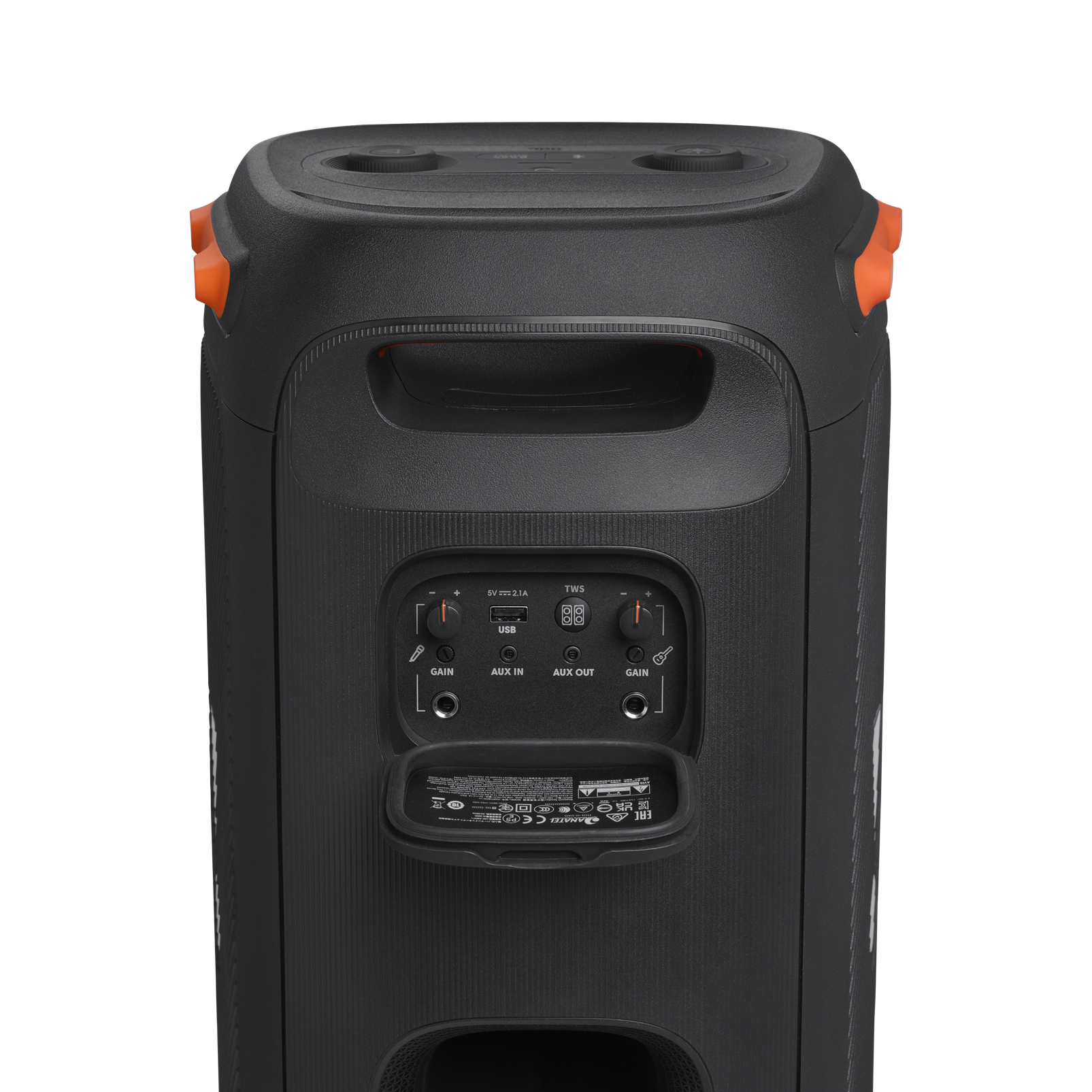 JBL Partybox 110 - Black - Portable party speaker with 160W powerful sound, built-in lights and splashproof design. - Detailshot 4