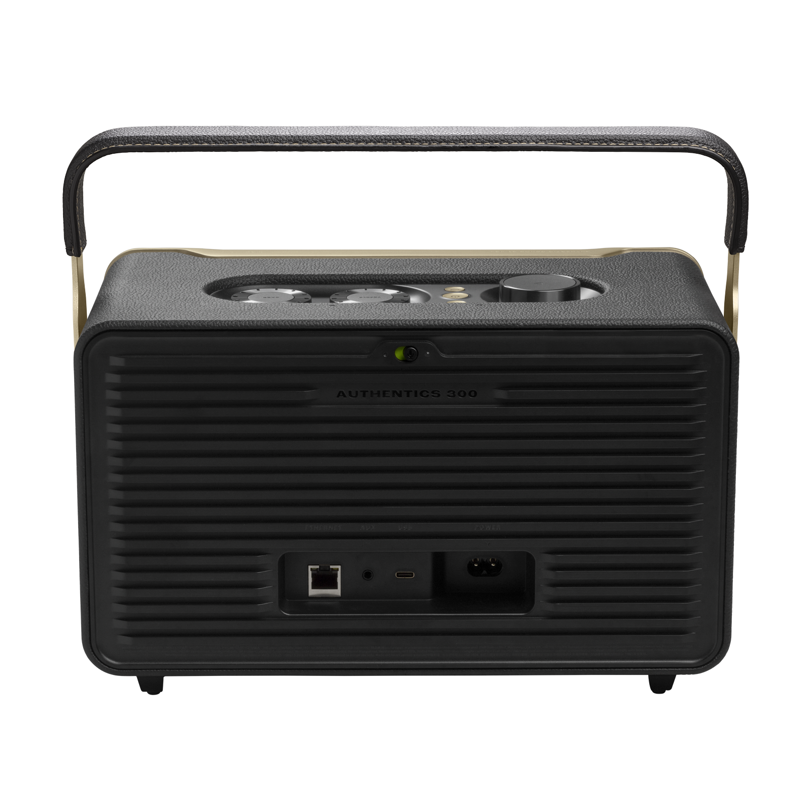 JBL Authentics 300 - Black - Portable smart home speaker with Wi-Fi, Bluetooth and voice assistants with retro design. - Back