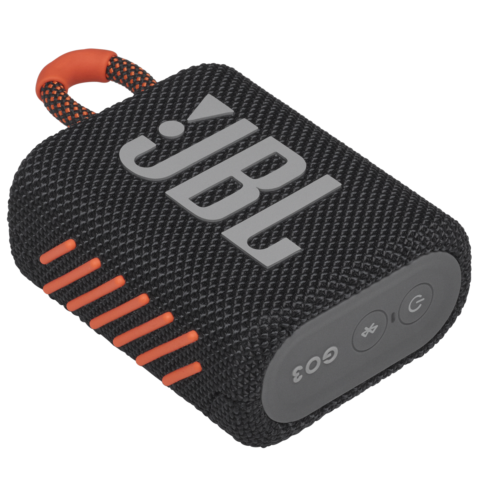 JBL Go 3 - Black / Orange - Portable Waterproof Speaker - Detailshot 3