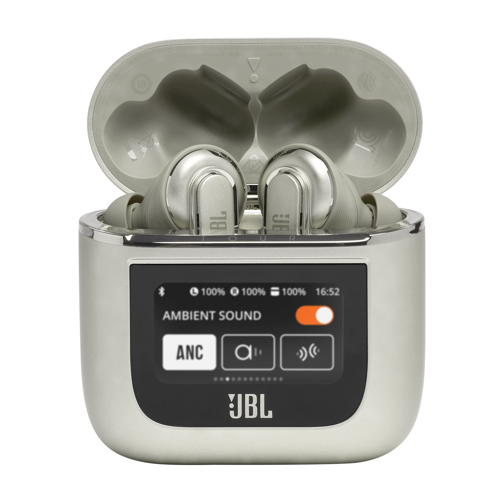 JBL Tour Pro 2 - Sand - True wireless Noise Cancelling earbuds - Detailshot 5