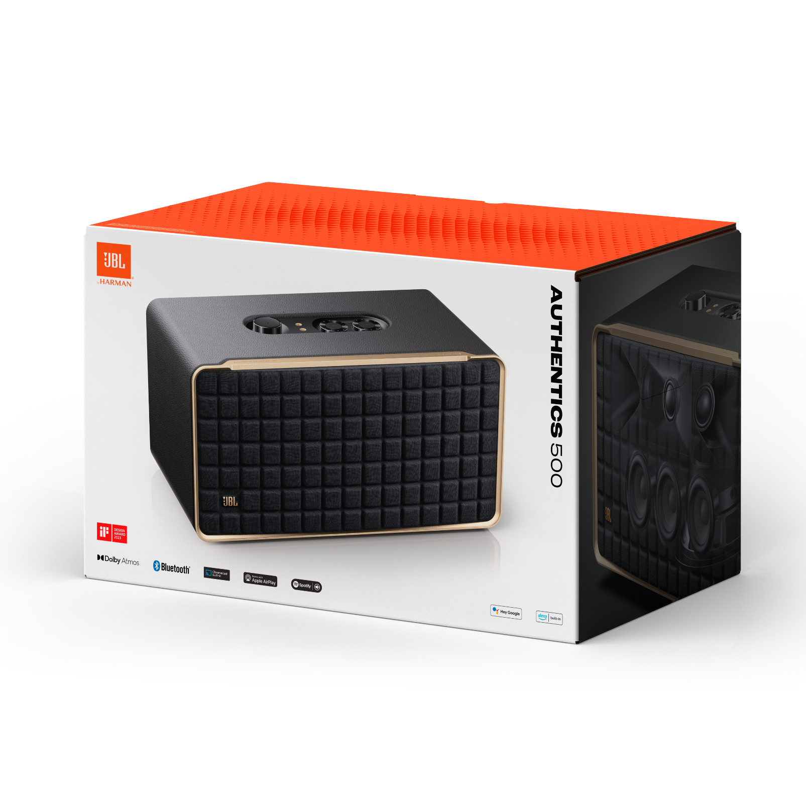 JBL Authentics 500 - Black - Hi-fidelity smart home speaker with Wi-Fi, Bluetooth and Voice Assistants with retro design. - Detailshot 7
